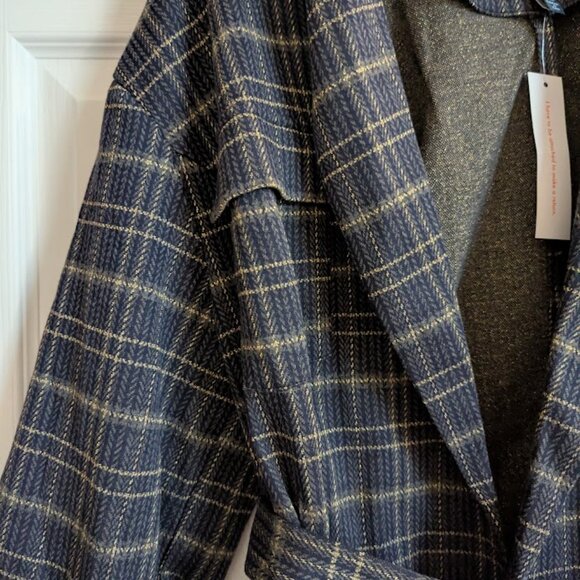 Modcloth Navy Plaid Blazer - Picture 3 of 8